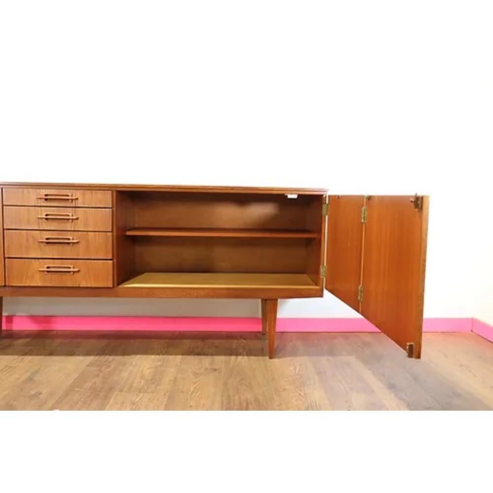 Mid Century Modern Vintage Teak Sideboard Credenza by Beautility For Sale 1
