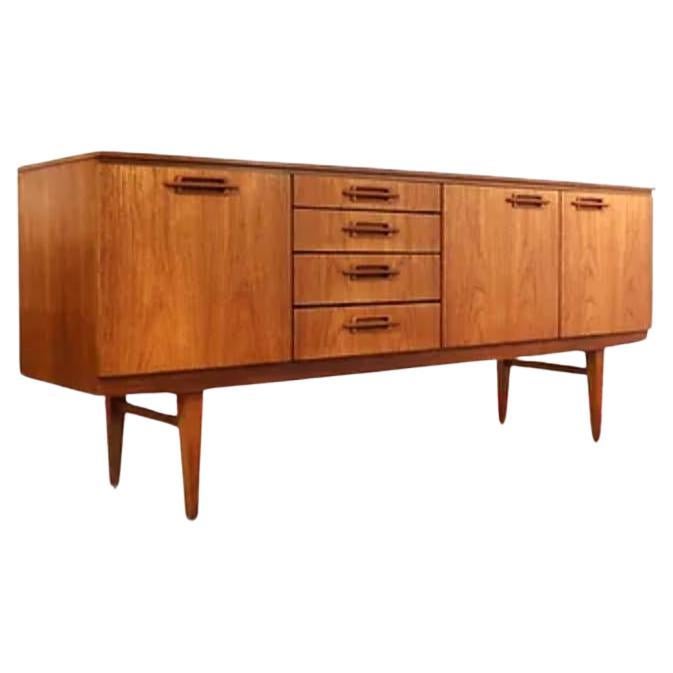 Mid Century Modern Vintage Teak Sideboard Credenza by Beautility For Sale