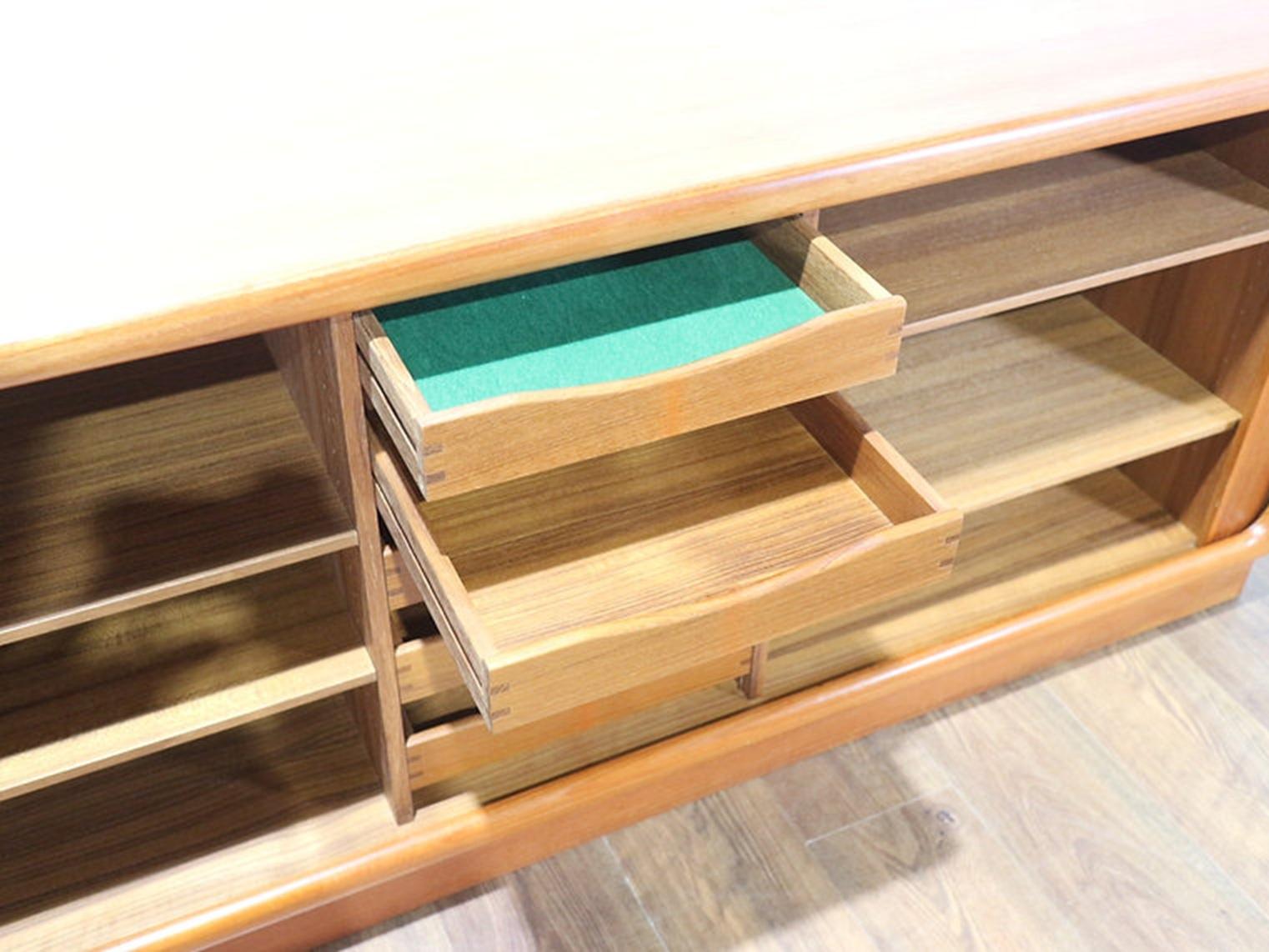 Mid Century Modern Vintage Teak Sideboard Credenza By Dyrlund Danish 3