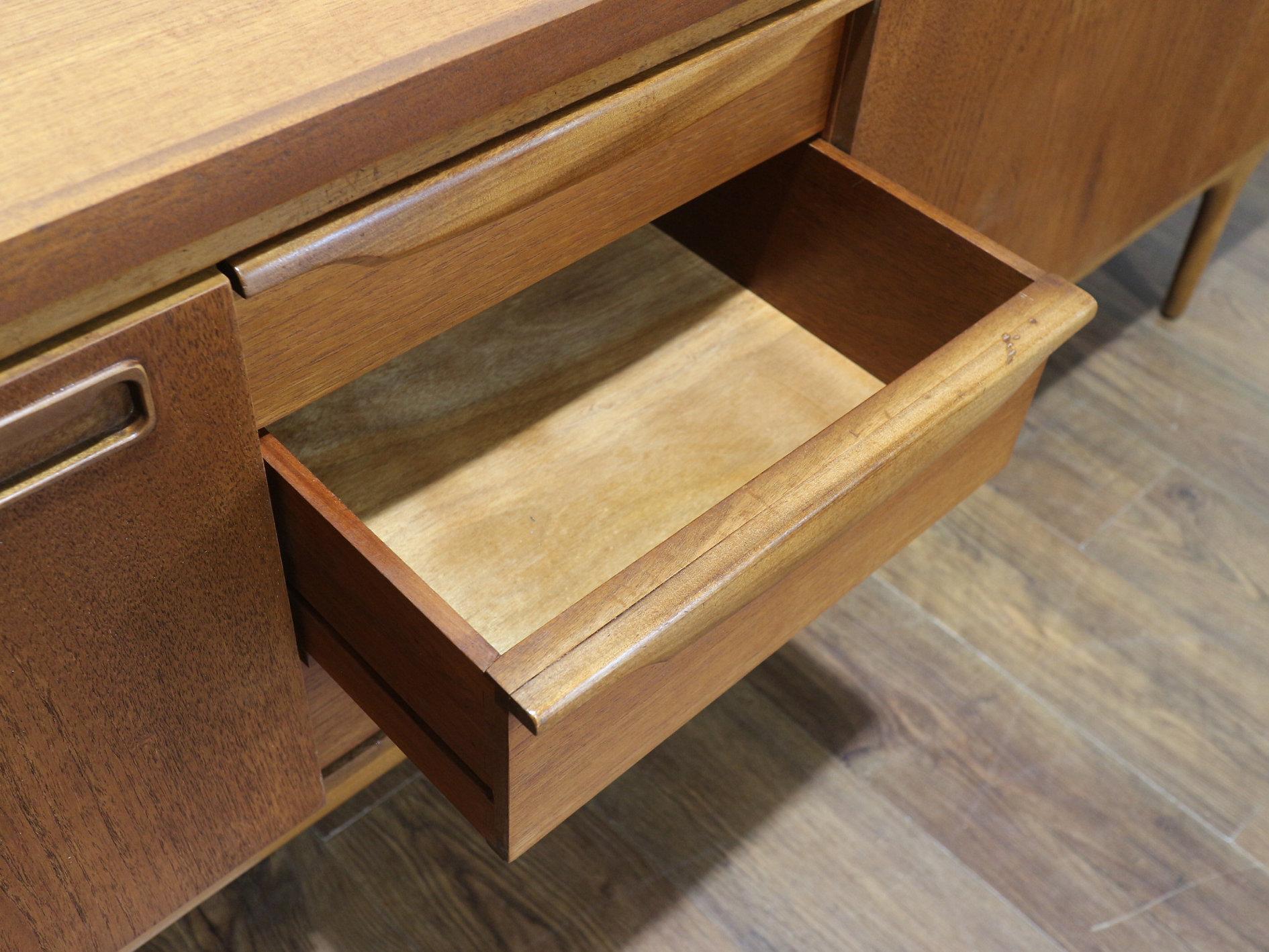Mid Century Modern Vintage Teak Sideboard Credenza by Greaves and Thomas For Sale 4