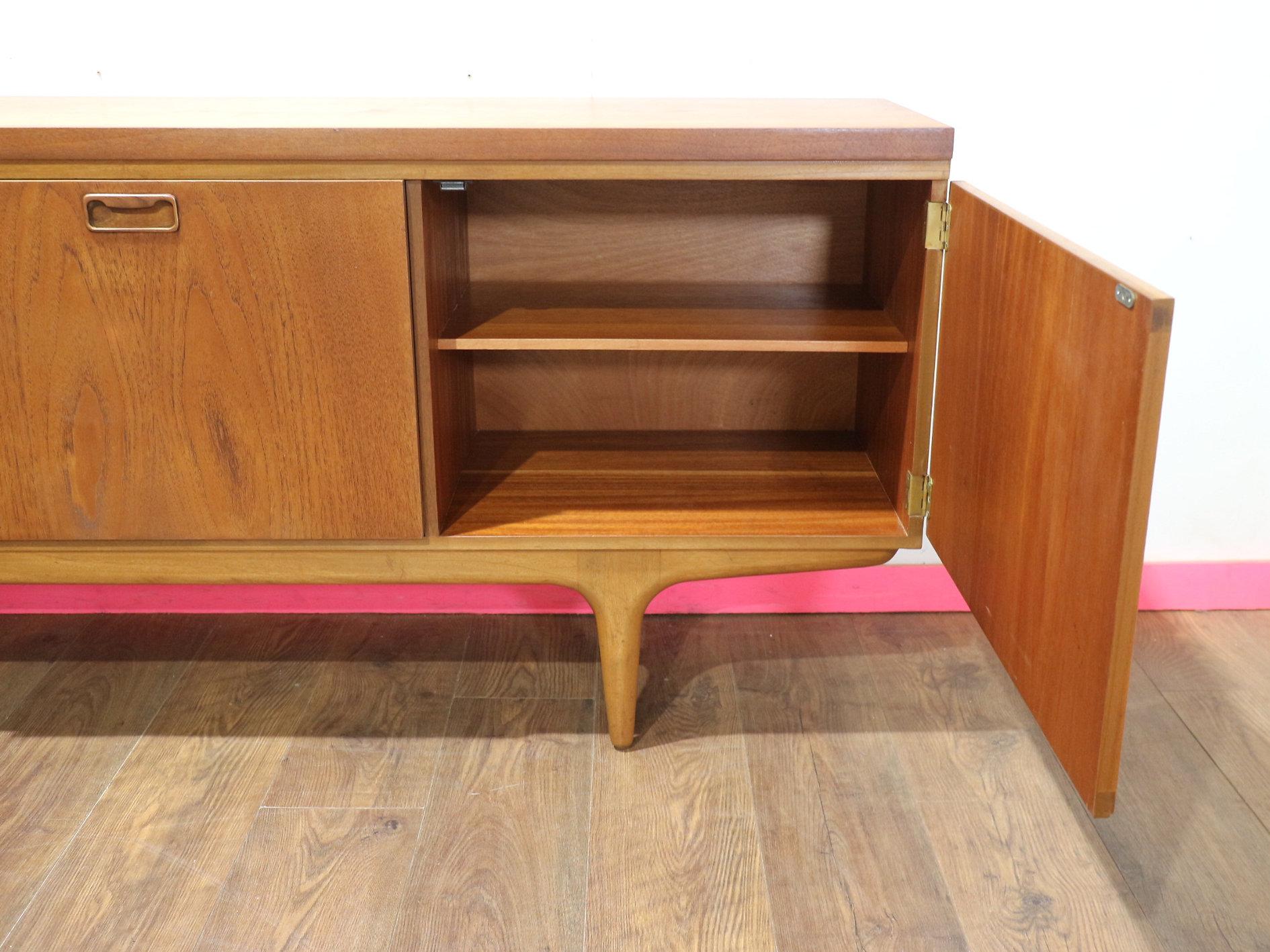 Mid Century Modern Vintage Teak Sideboard Credenza by Greaves and Thomas For Sale 6