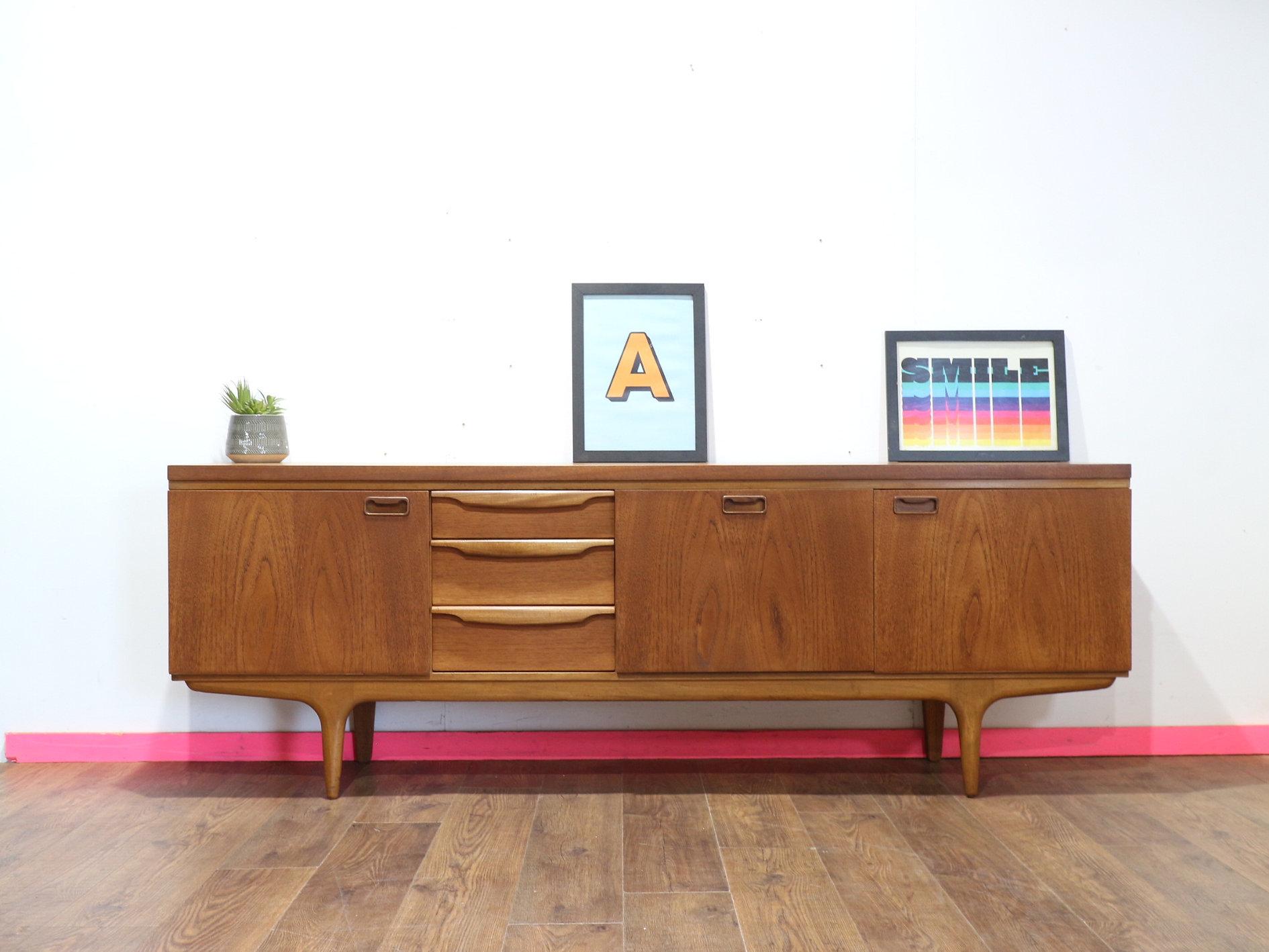 Mid Century Modern Vintage Teak Sideboard Credenza by Greaves and Thomas For Sale 7