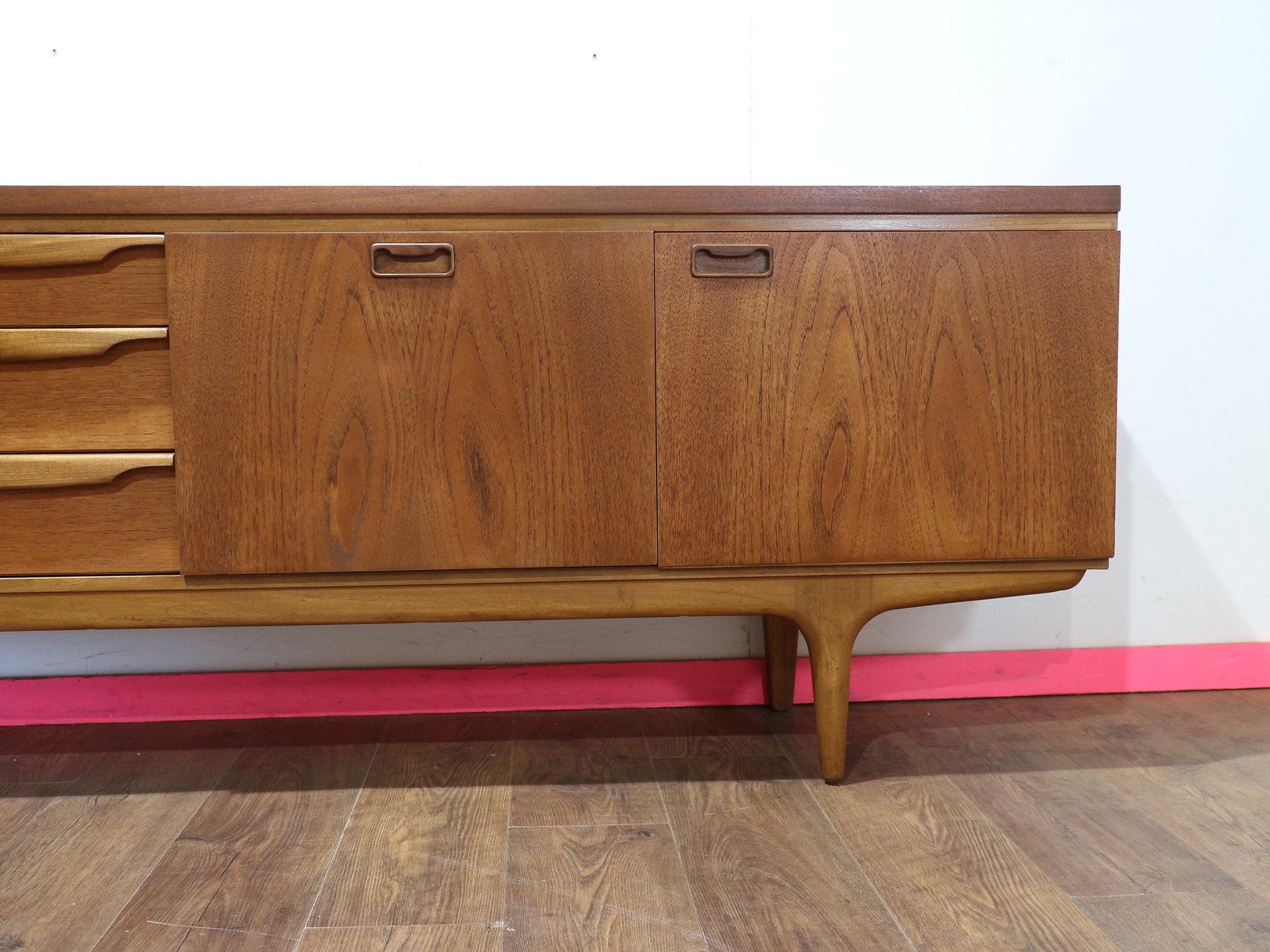 Mid-Century Modern Mid Century Modern Vintage Teak Sideboard Credenza by Greaves and Thomas For Sale