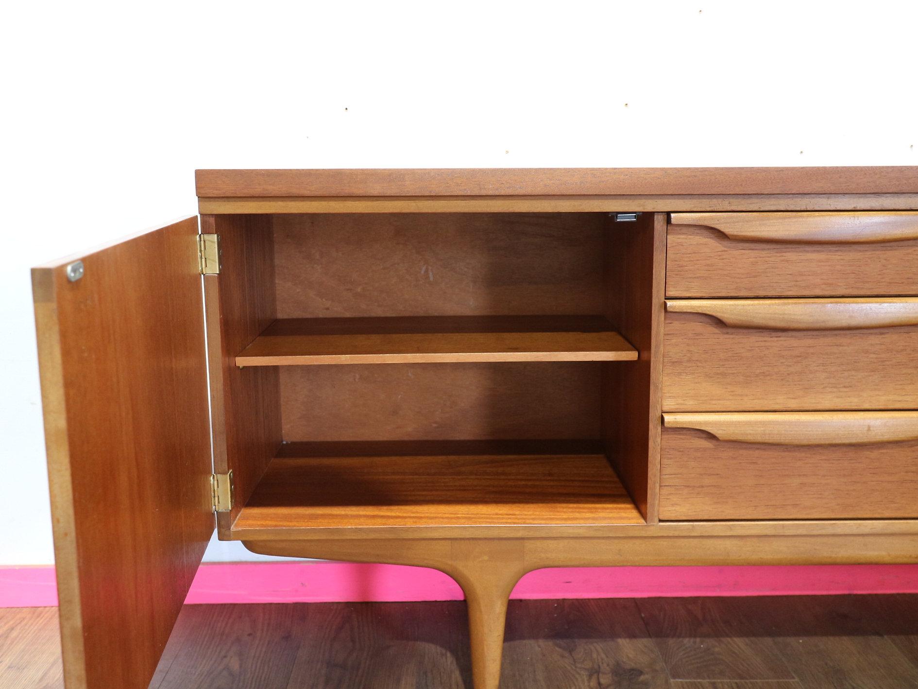 Mid Century Modern Vintage Teak Sideboard Credenza by Greaves and Thomas For Sale 2