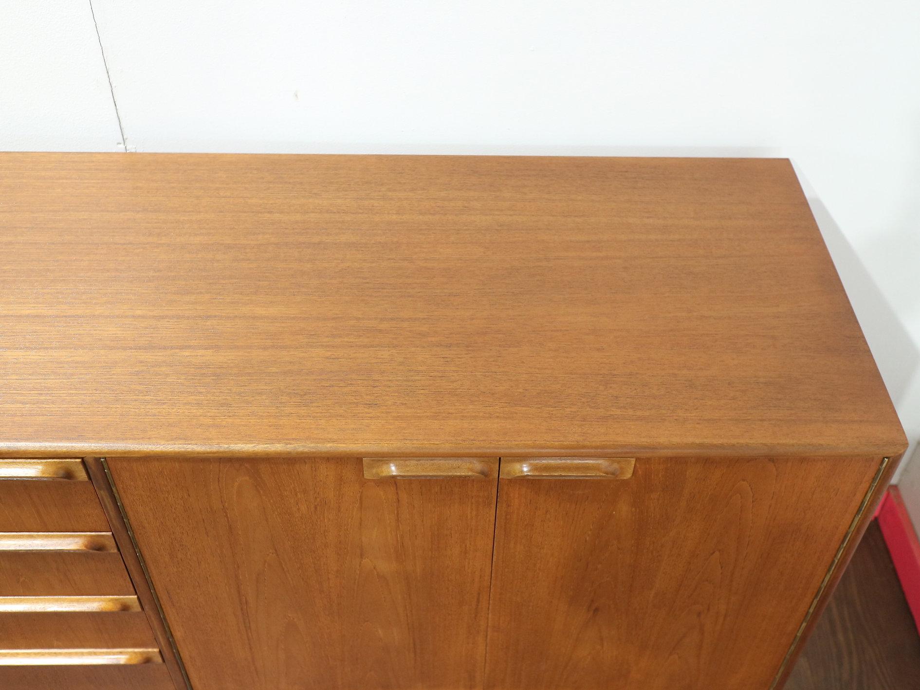Mid Century Modern Vintage Teak Sideboard Credenza by Mcintosh Danish Style For Sale 4