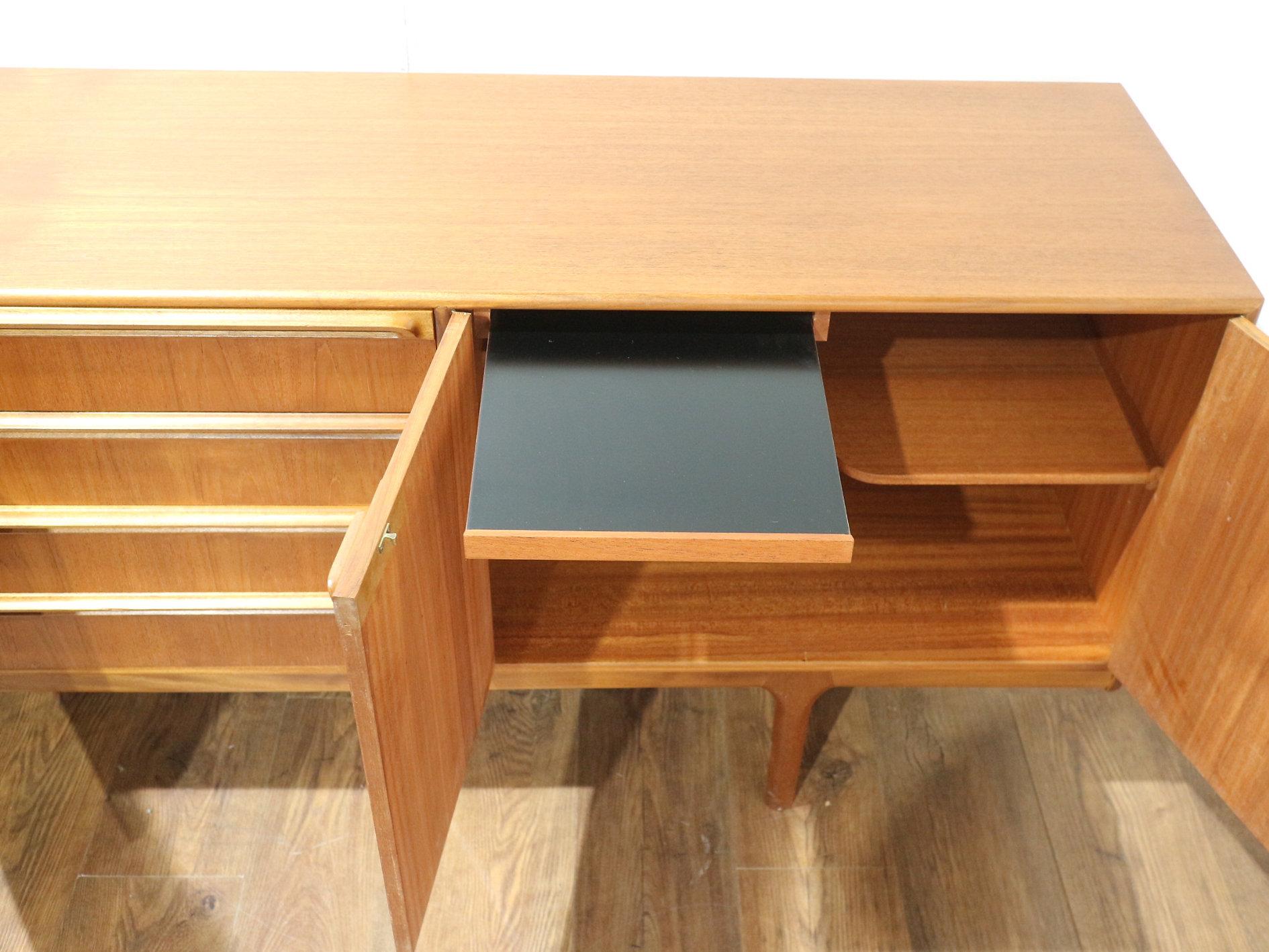 Mid Century Modern Vintage Teak Sideboard Credenza by Mcintosh Danish Style For Sale 7