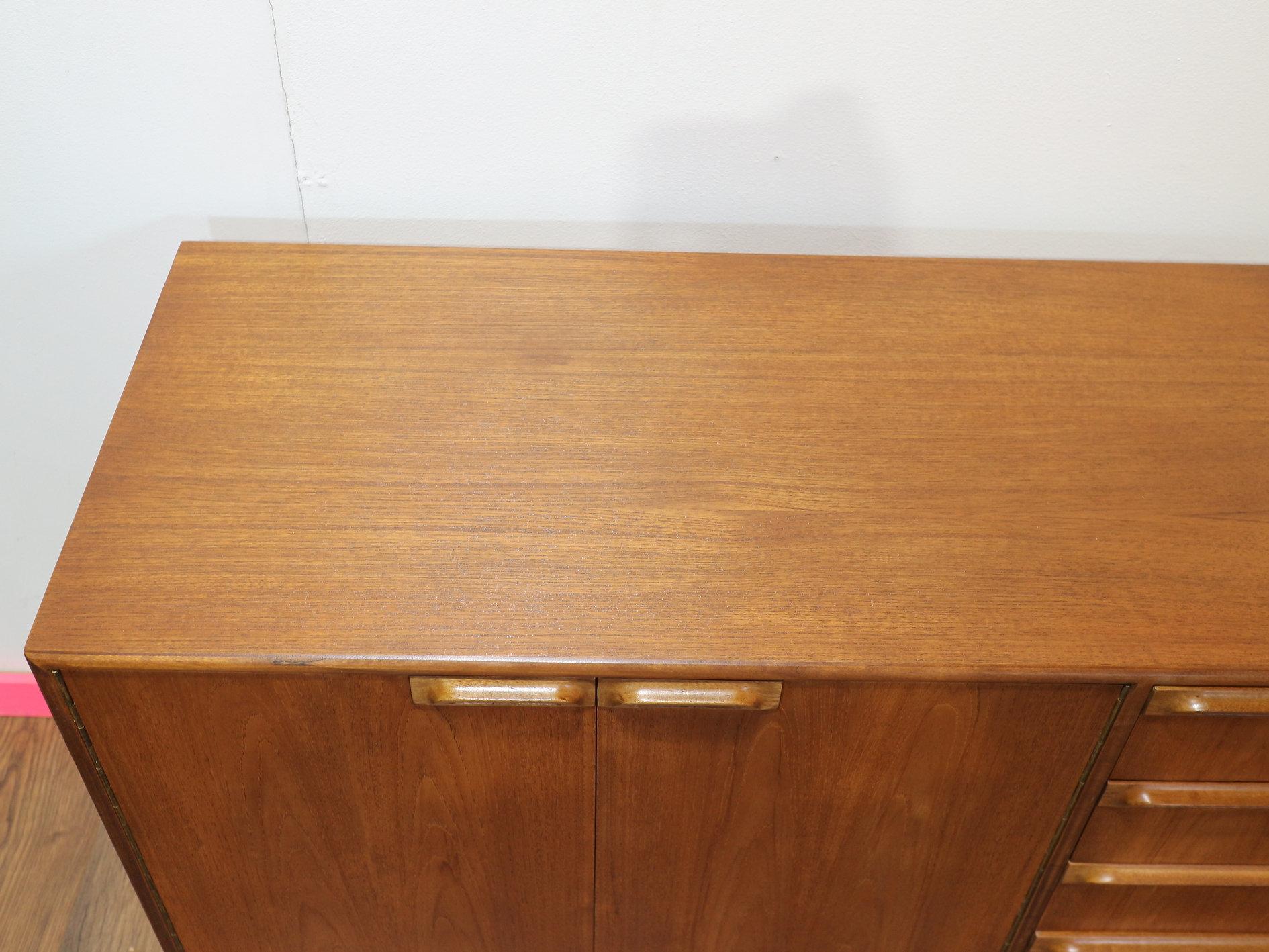 British Mid Century Modern Vintage Teak Sideboard Credenza by Mcintosh Danish Style For Sale