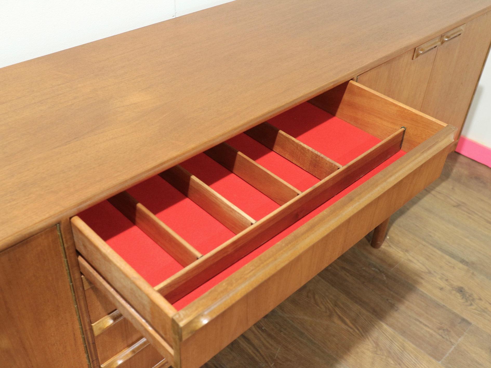 Mid Century Modern Vintage Teak Sideboard Credenza by Mcintosh Danish Style For Sale 2
