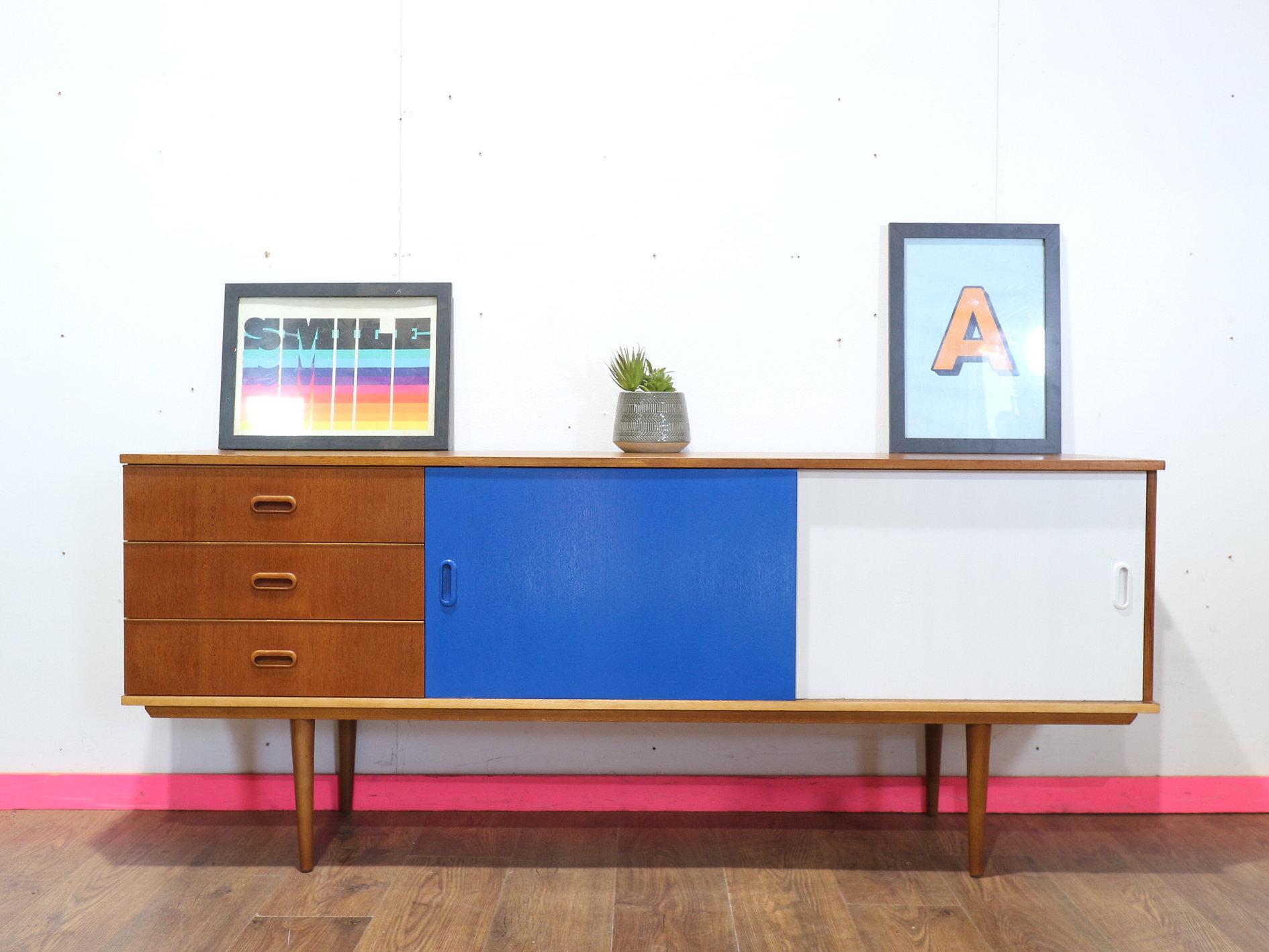 Mid-Century Modern Mid Century Modern VIntage Teak Sideboard Credenza by Nathan Danish Style For Sale