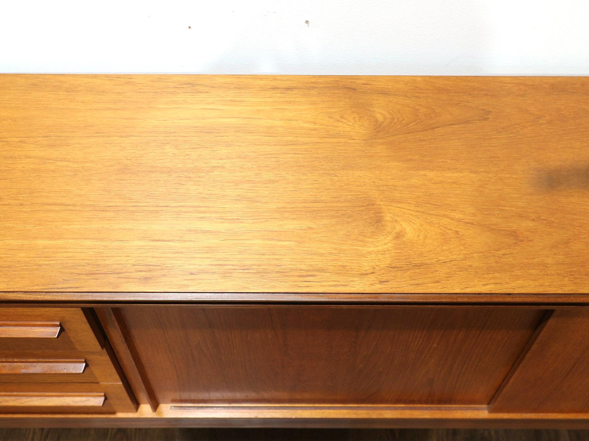 Mid Century Modern Vintage Teak Sideboard Credenza by White and Newton For Sale 4