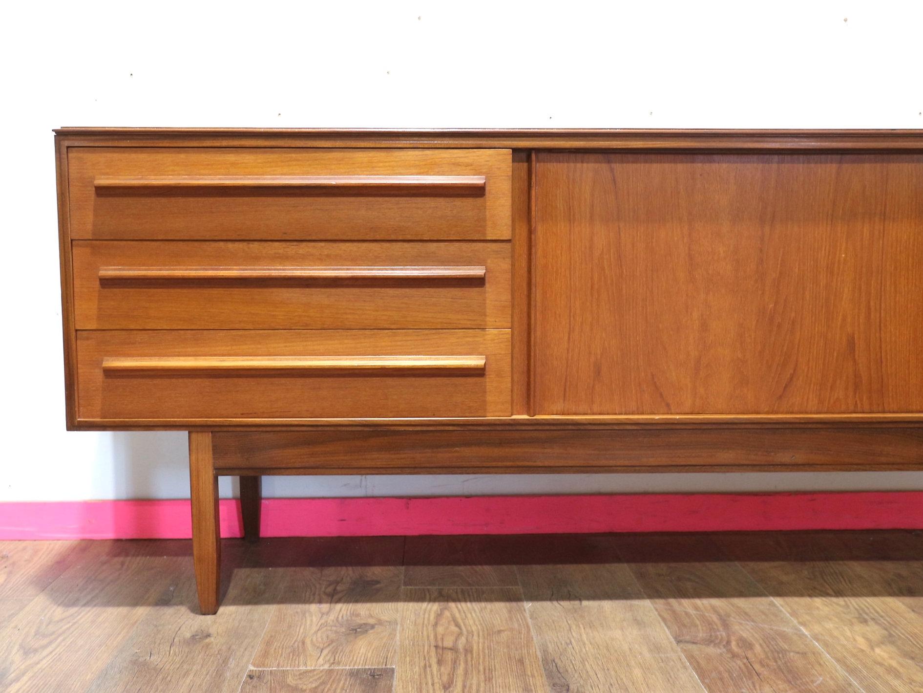 Mid Century Modern Vintage Teak Sideboard Credenza by White and Newton For Sale 7