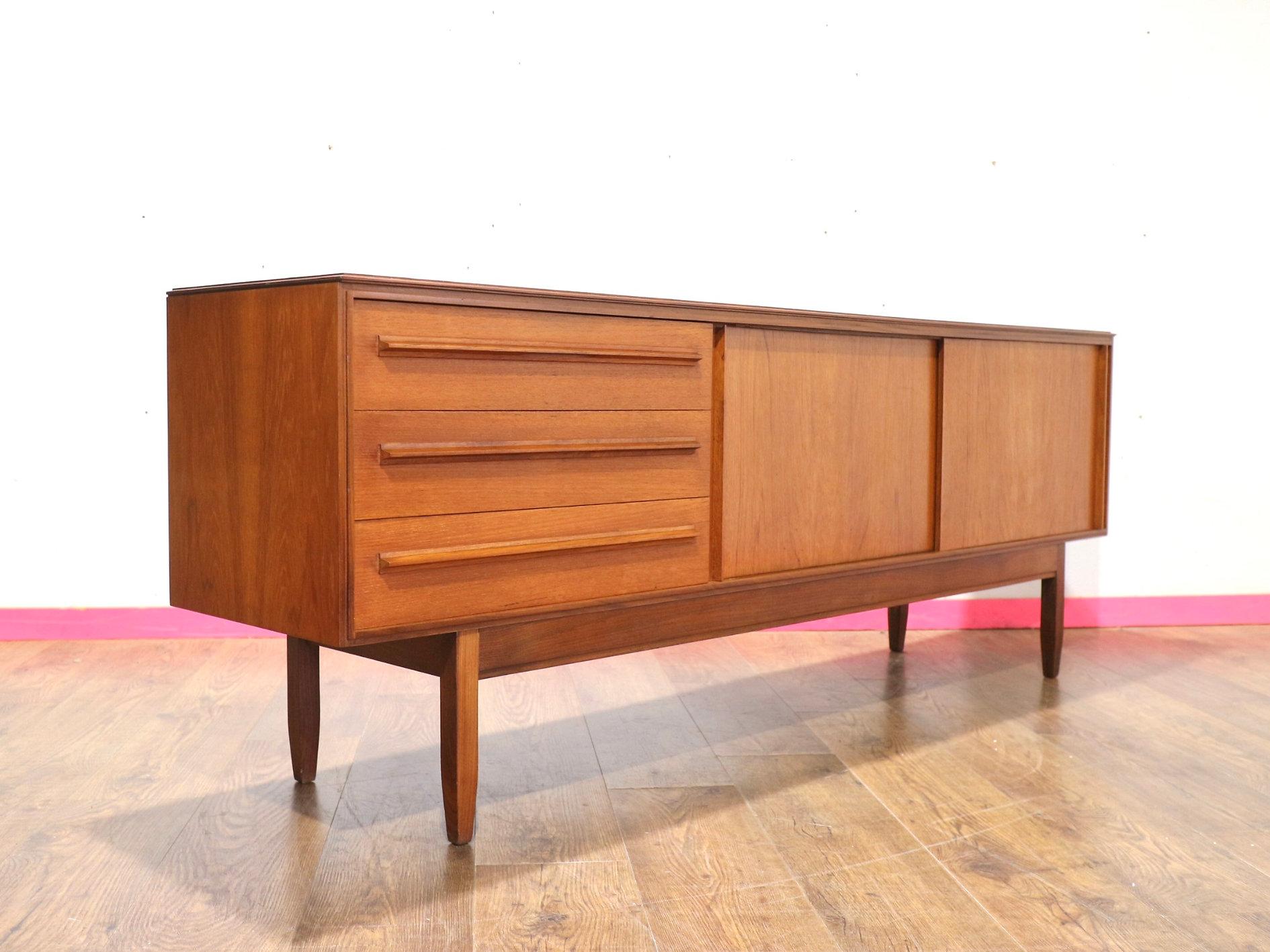 Mid-Century Modern Mid Century Modern Vintage Teak Sideboard Credenza by White and Newton For Sale