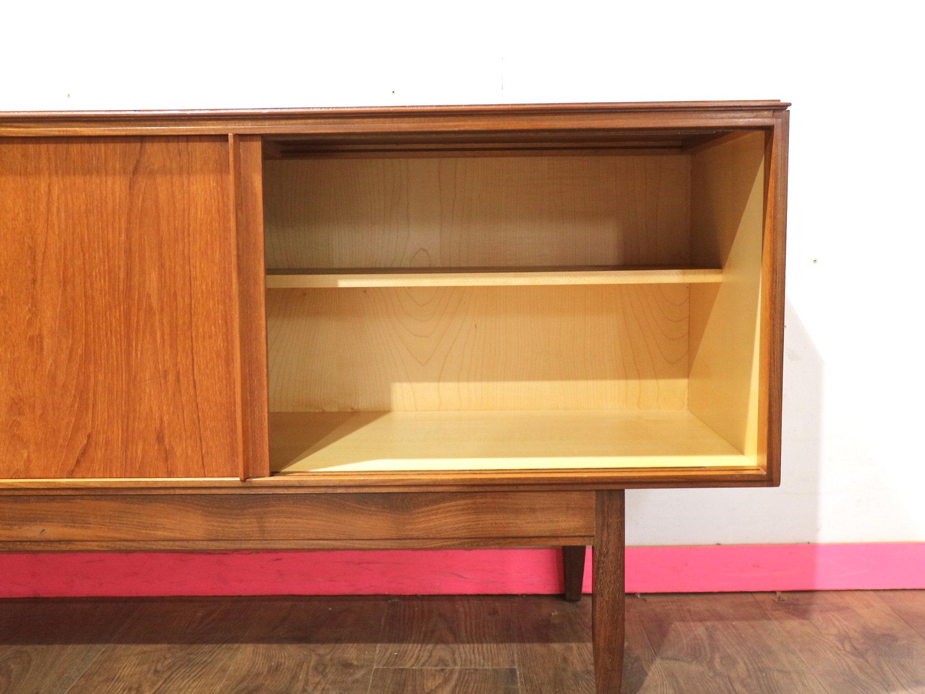 Mid Century Modern Vintage Teak Sideboard Credenza by White and Newton In Good Condition For Sale In Los Angeles, CA