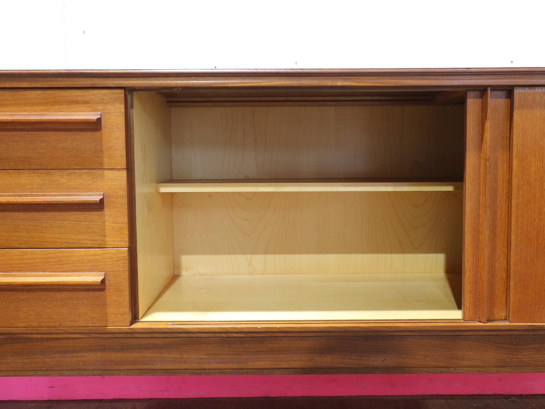 20th Century Mid Century Modern Vintage Teak Sideboard Credenza by White and Newton For Sale