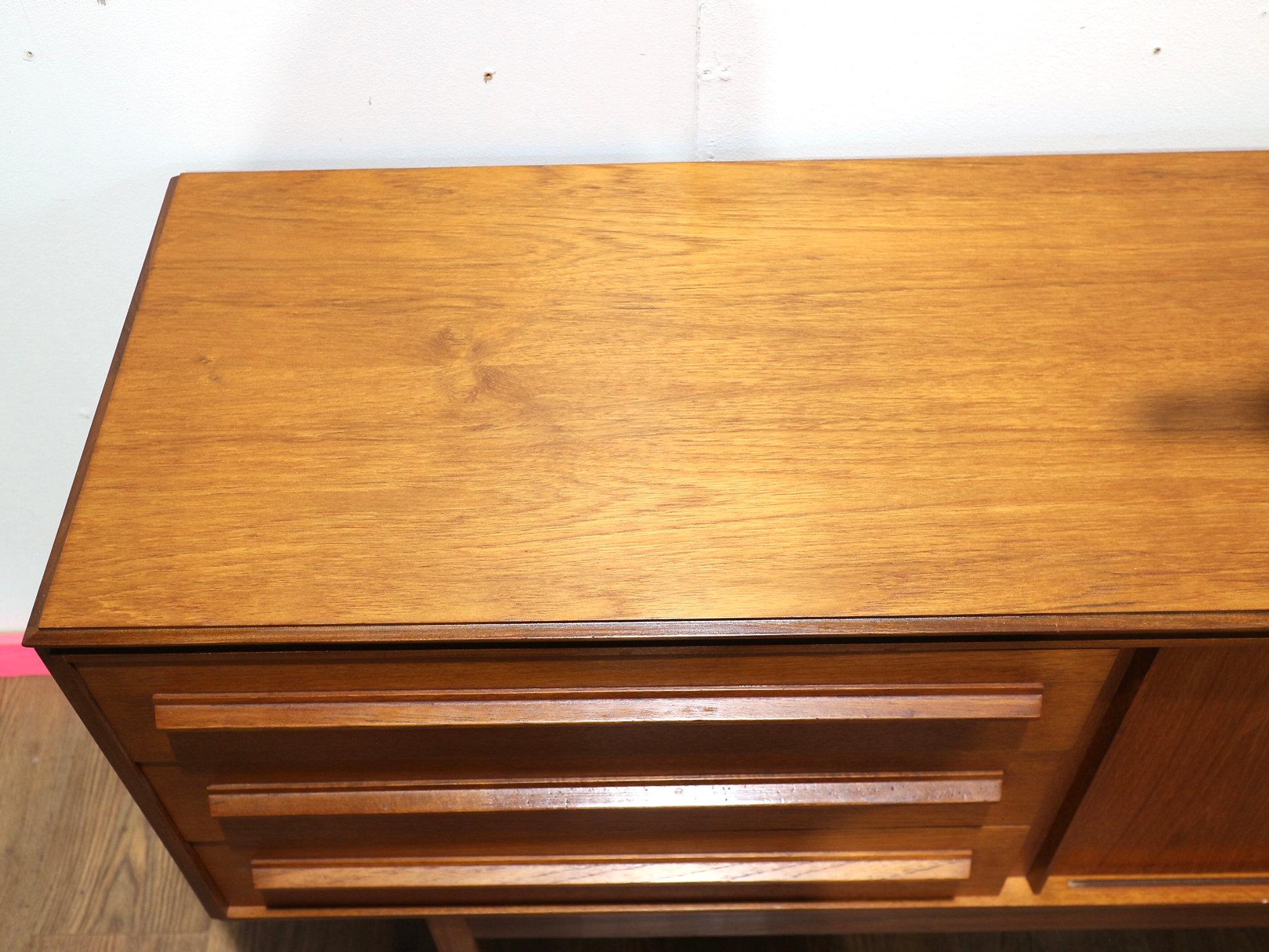 Mid Century Modern Vintage Teak Sideboard Credenza by White and Newton For Sale 3