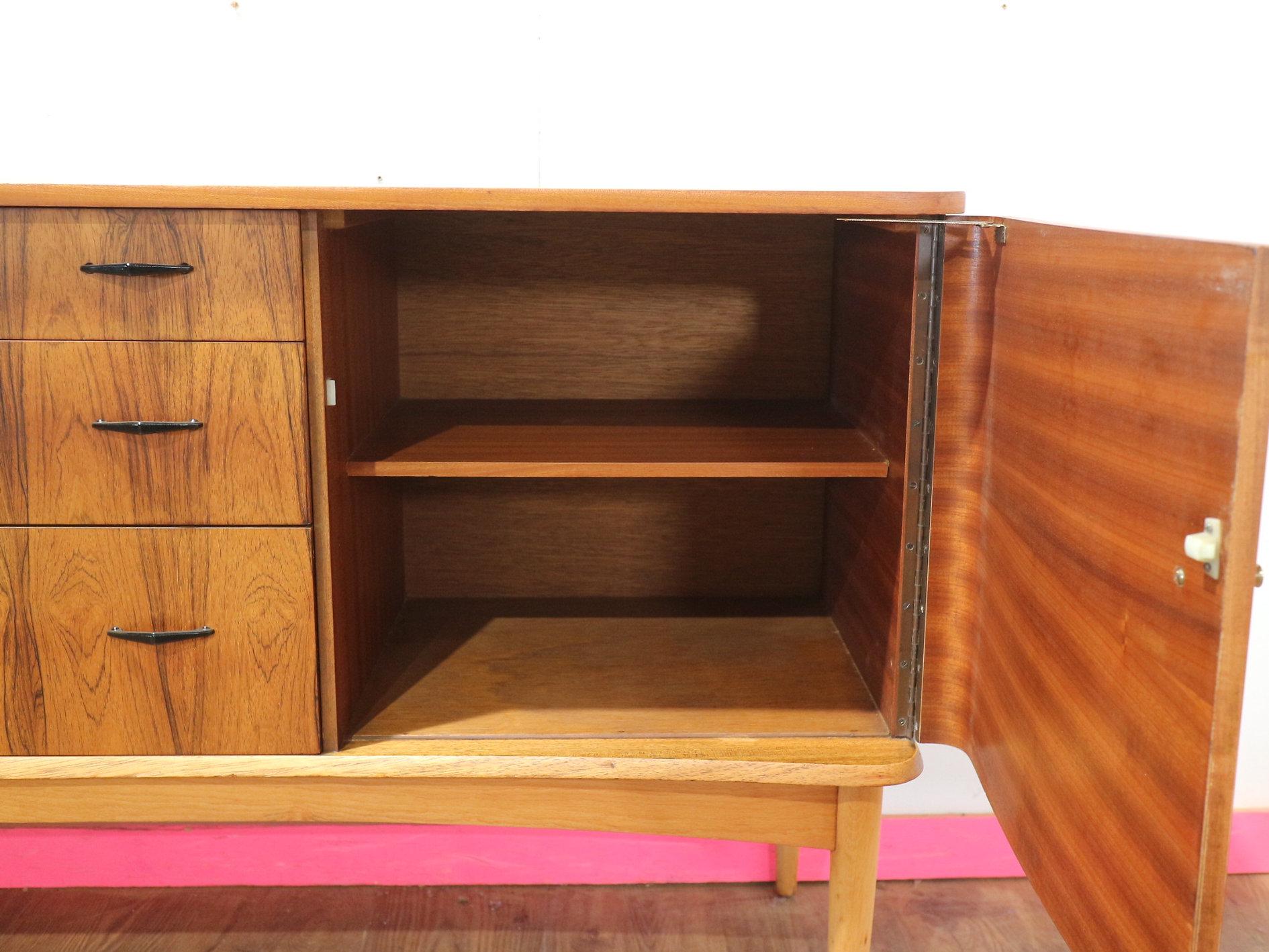 Mid Century Modern Vintage Teak Sideboard Credenza by Wrighton Danish Style For Sale 5