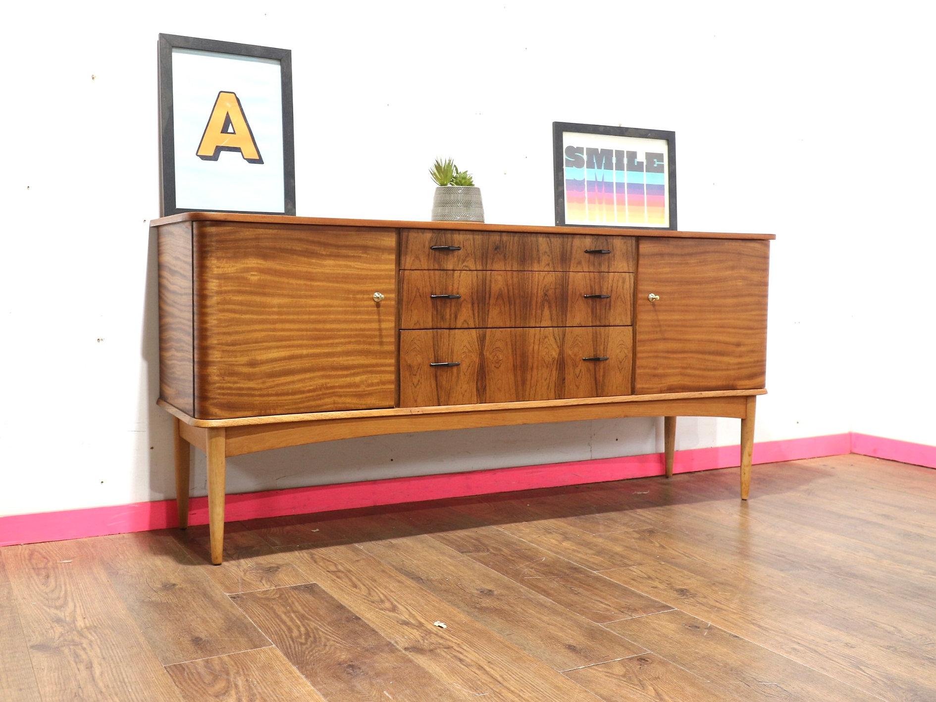 Mid Century Modern Vintage Teak Sideboard Credenza by Wrighton Danish Style For Sale 6