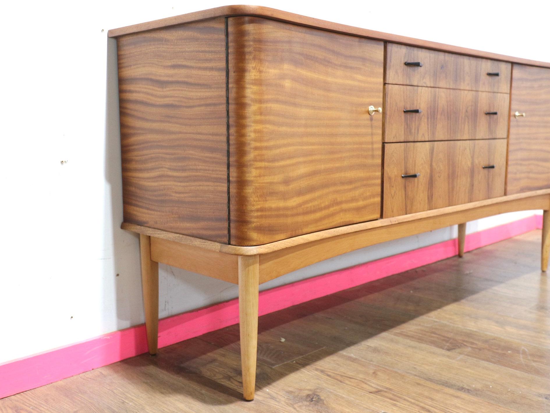 Mid-Century Modern Mid Century Modern Vintage Teak Sideboard Credenza by Wrighton Danish Style For Sale