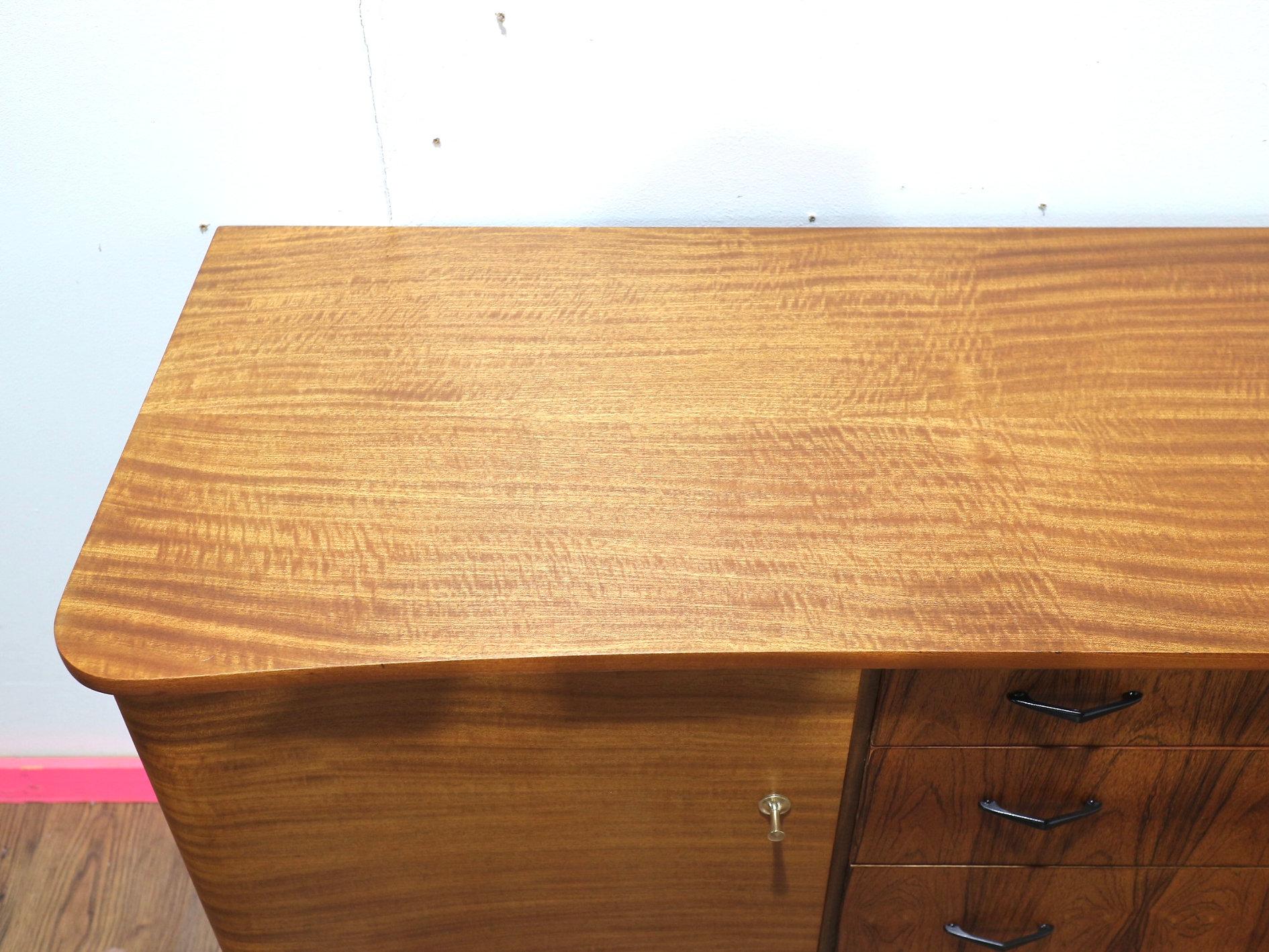 Mid Century Modern Vintage Teak Sideboard Credenza by Wrighton Danish Style In Good Condition For Sale In Los Angeles, CA