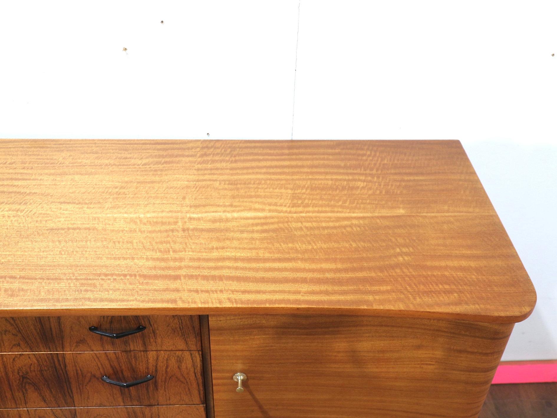 20th Century Mid Century Modern Vintage Teak Sideboard Credenza by Wrighton Danish Style For Sale