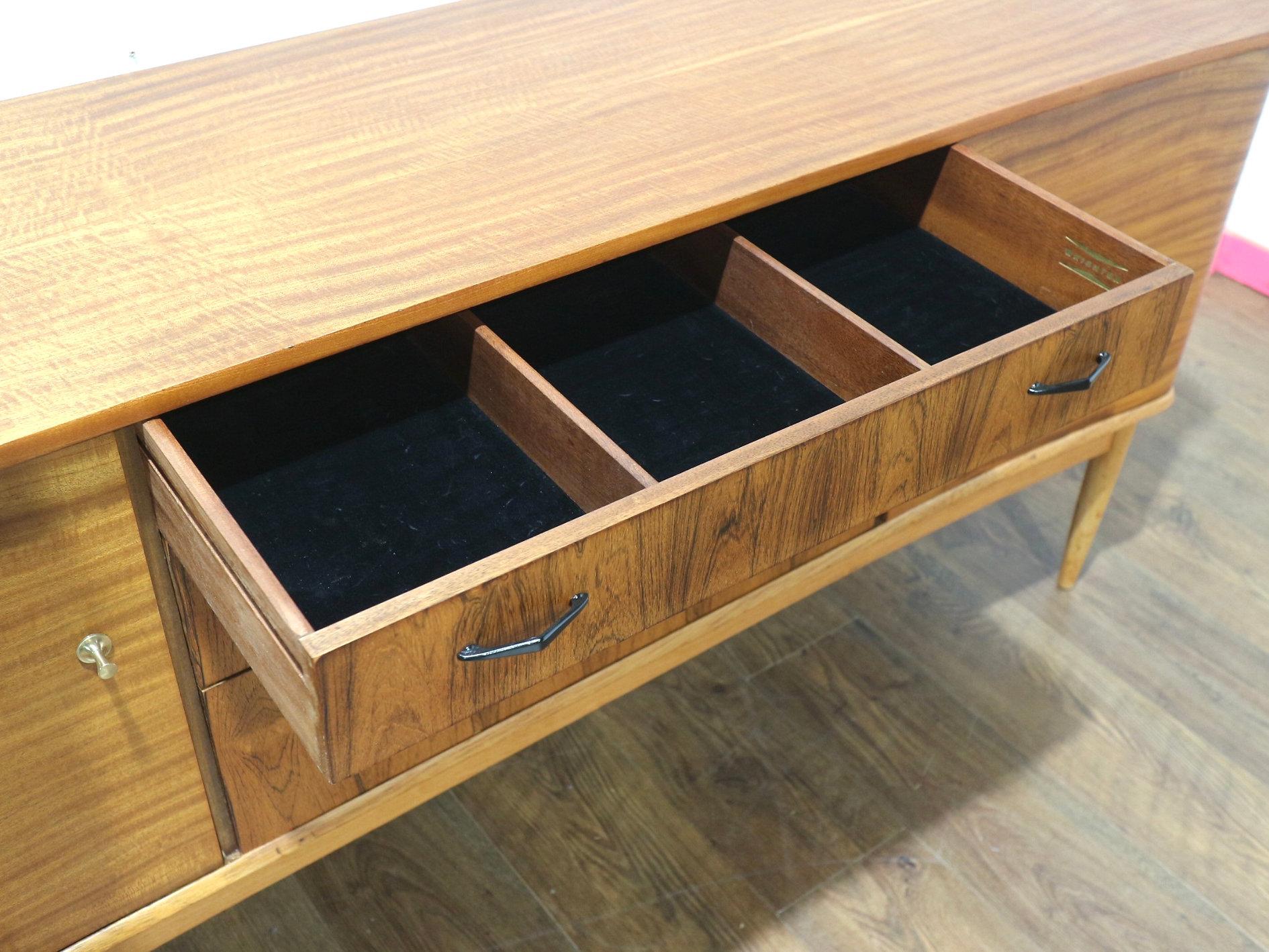 Mid Century Modern Vintage Teak Sideboard Credenza by Wrighton Danish Style For Sale 3