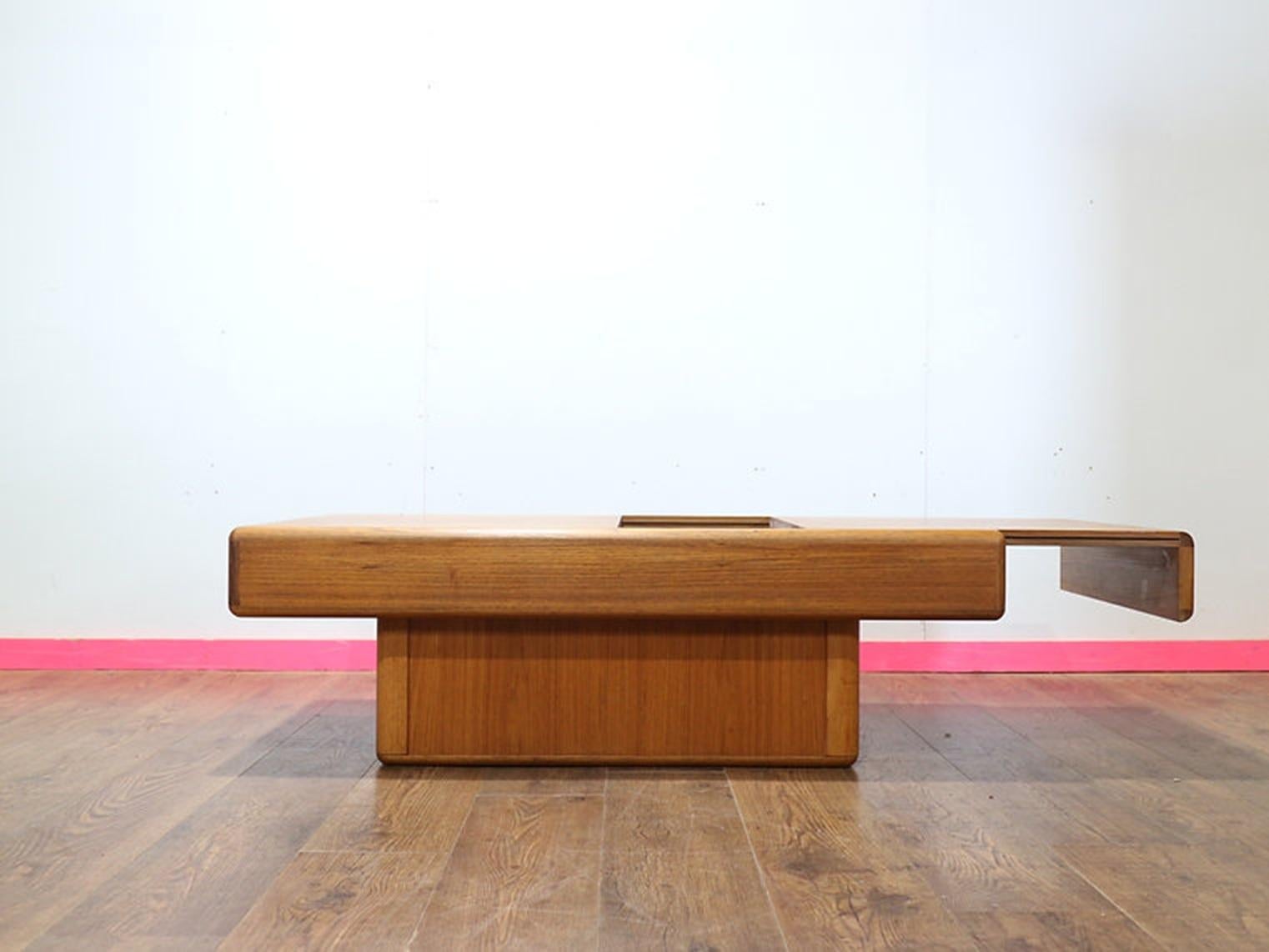 Mid-Century Modern Mid Century Modern Vintage Teak Sliding Coffee Table by Dyrlund Danish