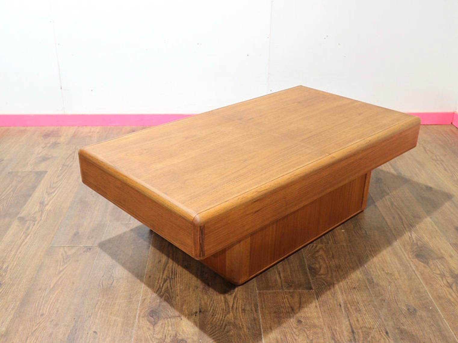 Mid Century Modern Vintage Teak Sliding Coffee Table by Dyrlund Danish 2