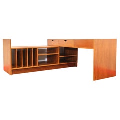 Mid Century Modern Vintage Teak Swedish Record Vinyl Display Cabinet