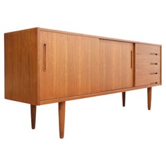 Mid Century Modern Vintage Teak Swedish Sideboard Credenza by Nils Jonsson