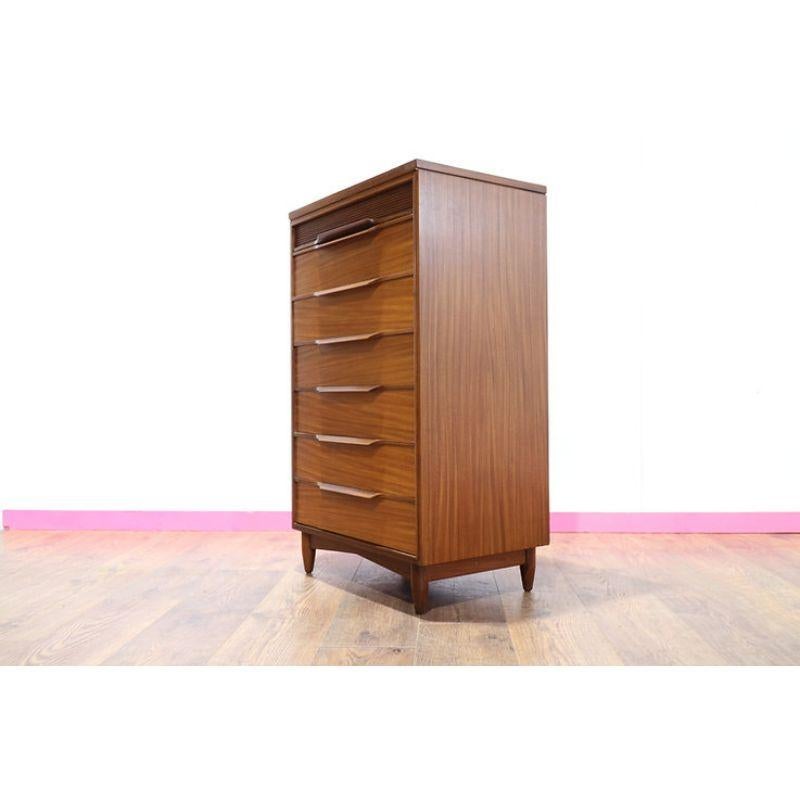 Mid-Century Modern Mid Century Modern Vintage Teak Tall Boy Dresser Drawers by White and Newton