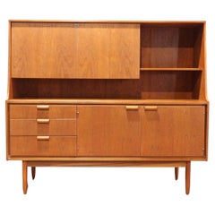 Mid Century Modern Vintage Teak Tall Buffet Credenza by Austinsuite