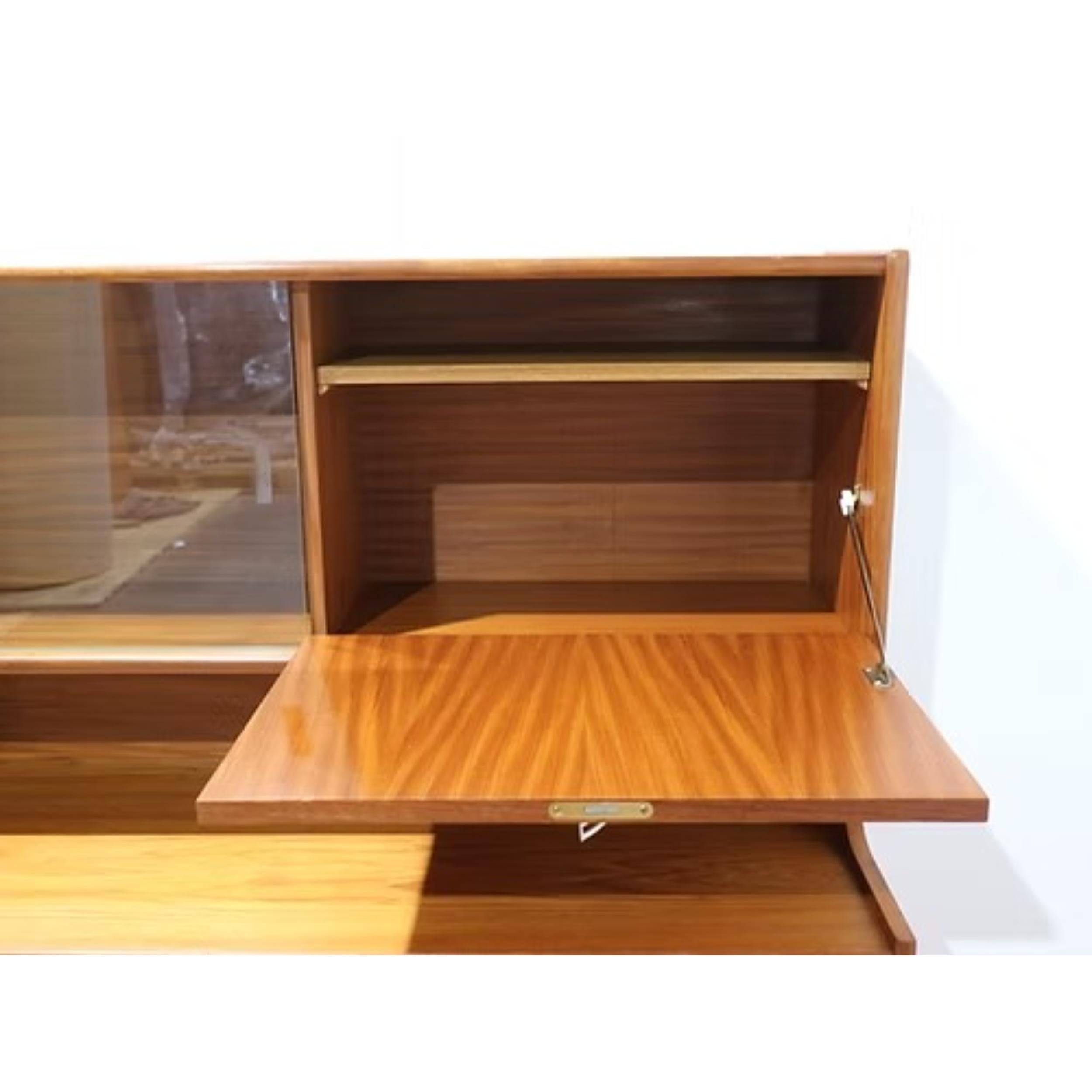 Teck Buffet crédence en teck vintage moderne du milieu du siècle par Portwood en vente