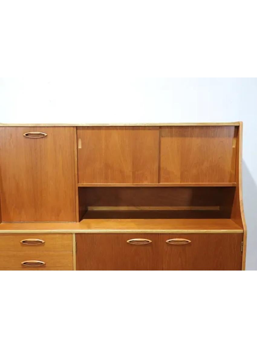 Mid Century Modern Vintage Teak Tall Credenza Buffet Sideboard by Jentique For Sale 4