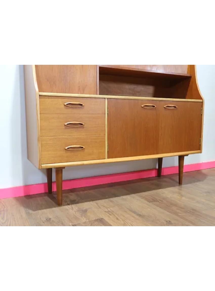Mid Century Modern Vintage Teak Tall Credenza Buffet Sideboard by Jentique For Sale 5