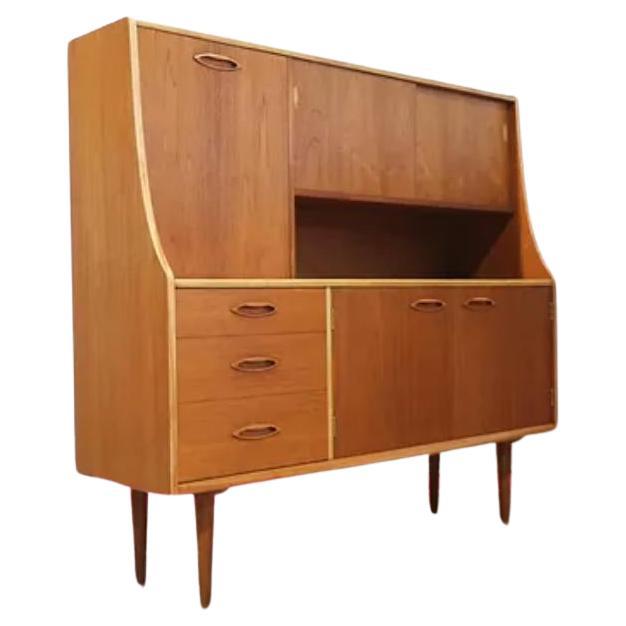 Mid Century Modern Vintage Teak Tall Credenza Buffet Sideboard by Jentique