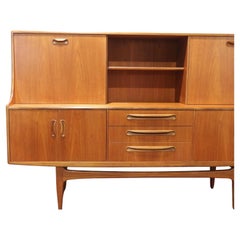 Mid Century Modern Vintage Teak Tall Credenza Sideboard Buffet by G Plan