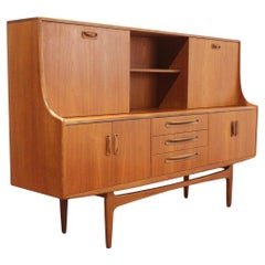 Mid Century Modern Vintage Teak Tall Credenza Sideboard Buffet by G Plan