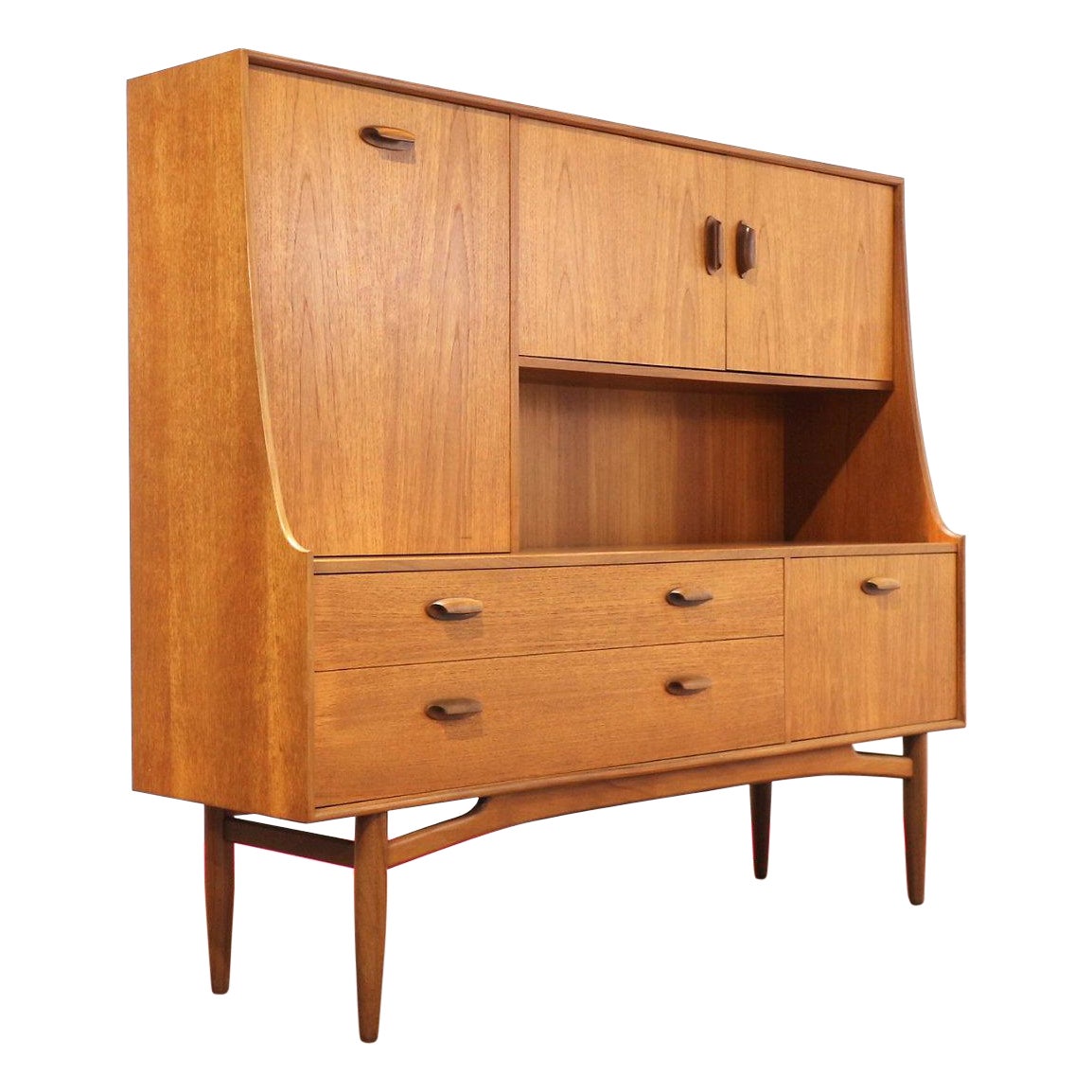 Mid Century Modern Vintage Teak Tall Sideboard Credenza Buffet by G plan