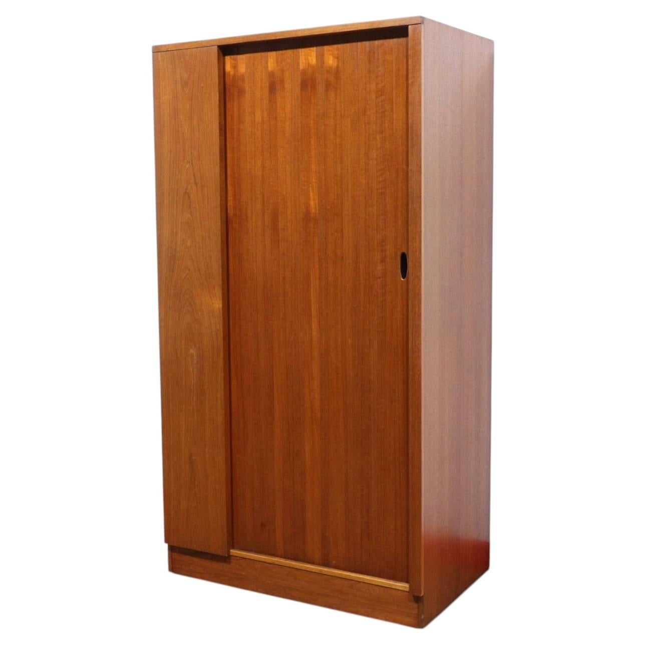 Mid Century Modern Vintage Teak Tambour Door Armoire Wardrobe By Austinsuite