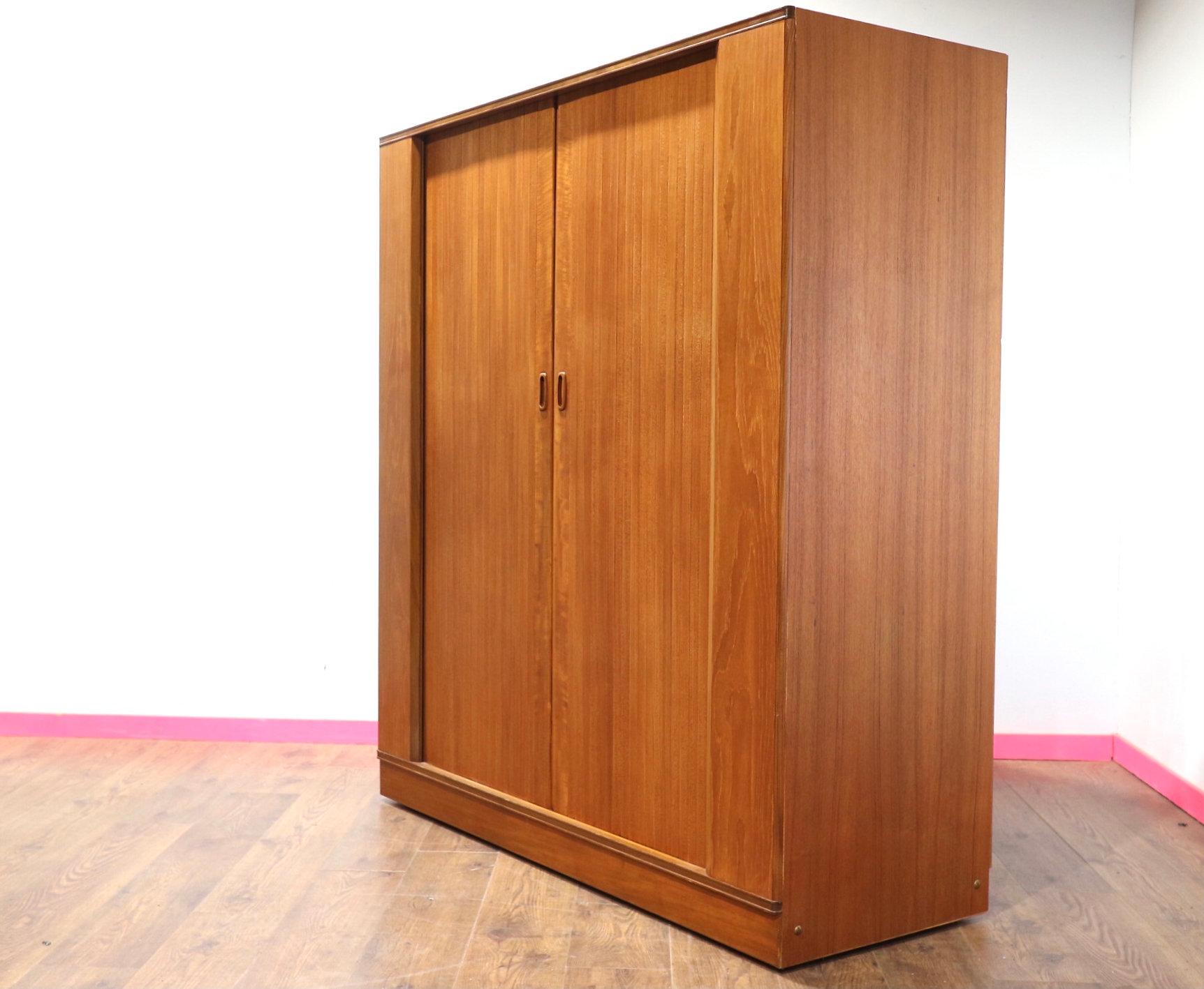 Mid Century Modern Vintage Teak Triple Armoire Wardrobe by Austinsuite 4