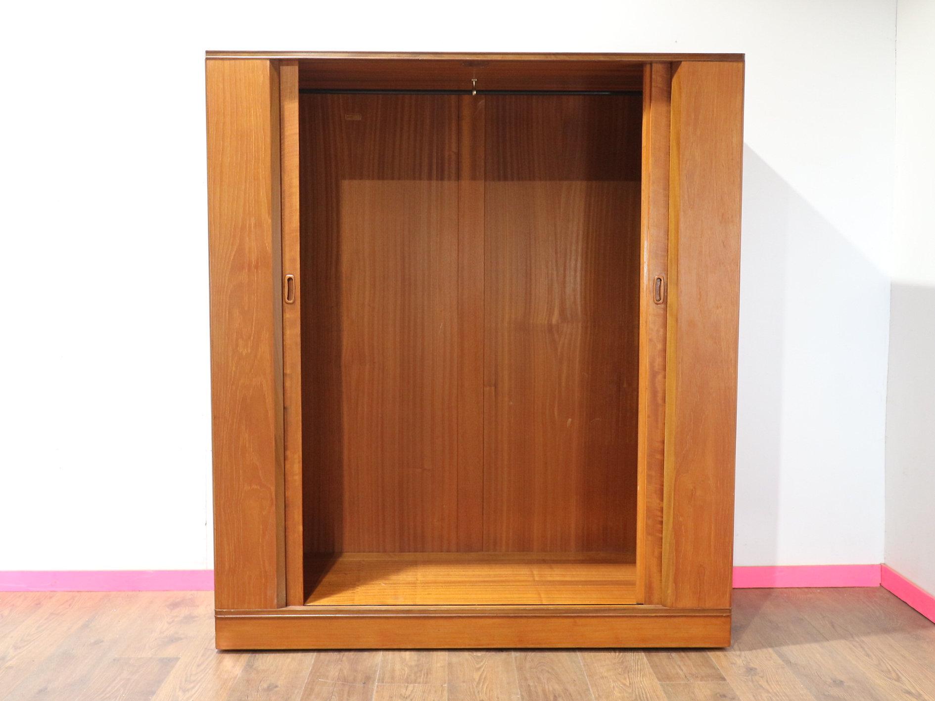 Mid-Century Modern Mid Century Modern Vintage Teak Triple Armoire Wardrobe by Austinsuite