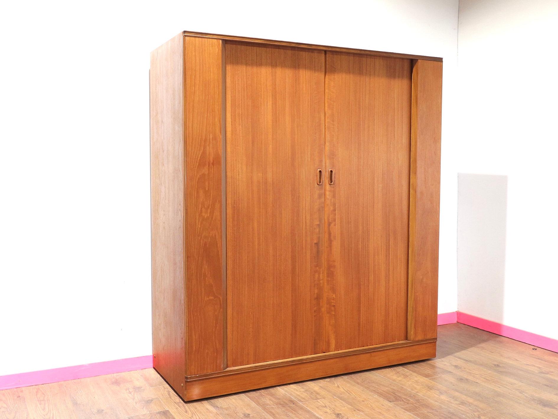 Mid Century Modern Vintage Teak Triple Armoire Wardrobe by Austinsuite 2