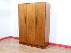 Mid Century Modern Vintage Teak Triple Armoire Wardrobe by G plan Danish Style