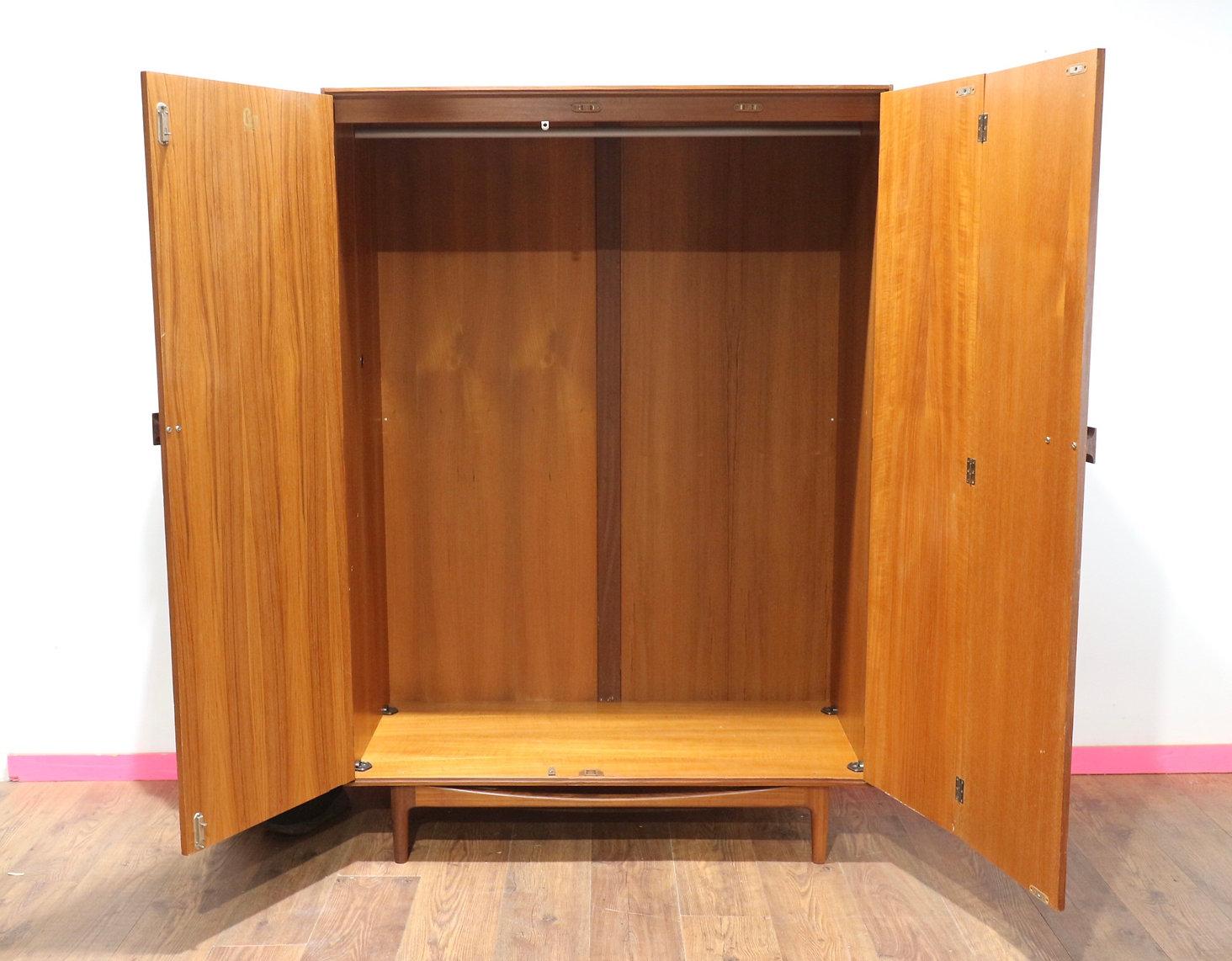 Mid Century Modern Vintage Teak Triple Armoire Wardrobe by G Plan Kofod Larsen 2