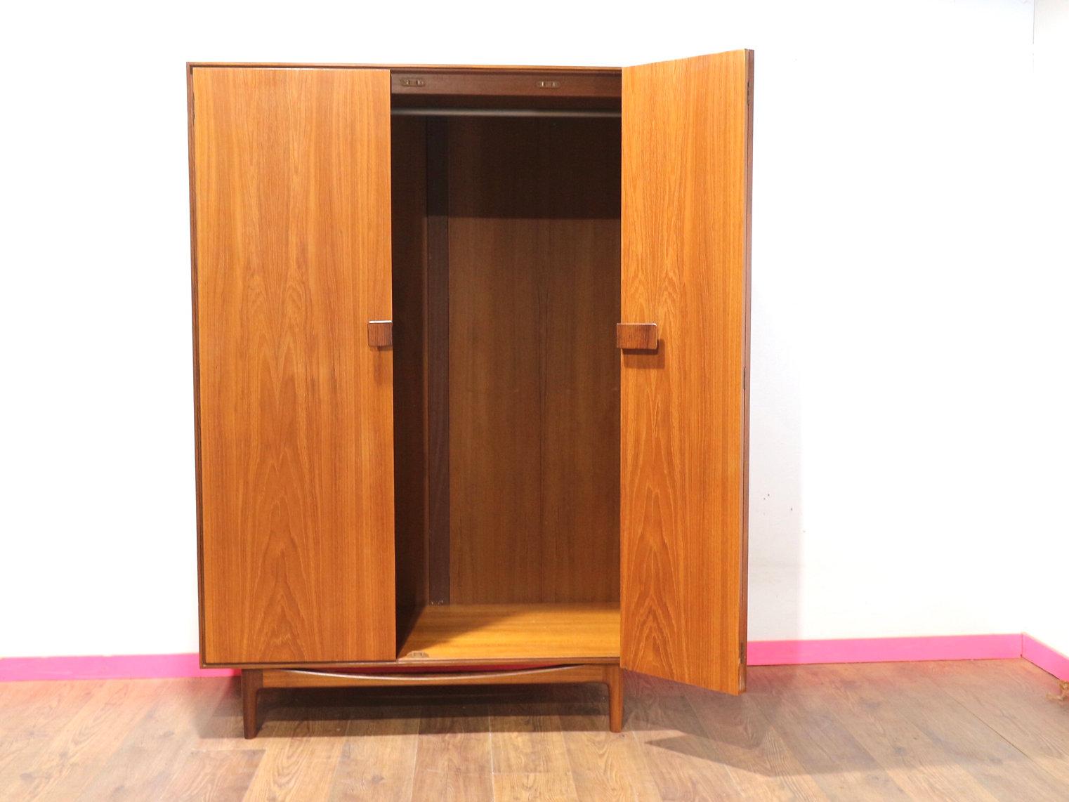 Mid Century Modern Vintage Teak Triple Armoire Wardrobe by G Plan Kofod Larsen 3