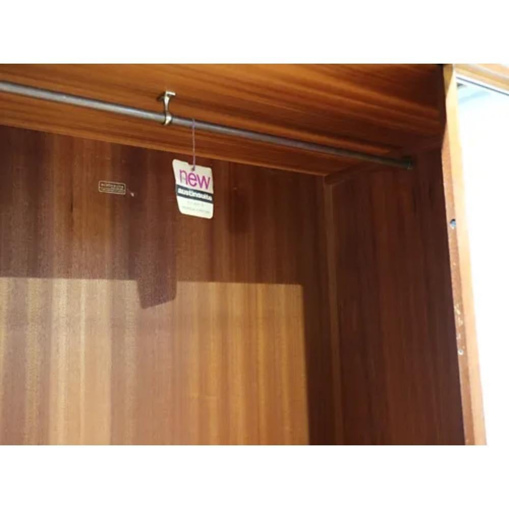 Mid Century Modern VIntage Teak Tripple Armoire with Tambour Door by Austinsuite In Good Condition In Los Angeles, CA