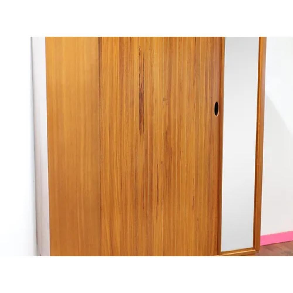 Mid Century Modern VIntage Teak Tripple Armoire with Tambour Door by Austinsuite 3