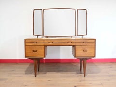 Mid Century Modern Vintage Teak Vanity Desk by Butilux Danish Style Bedroom