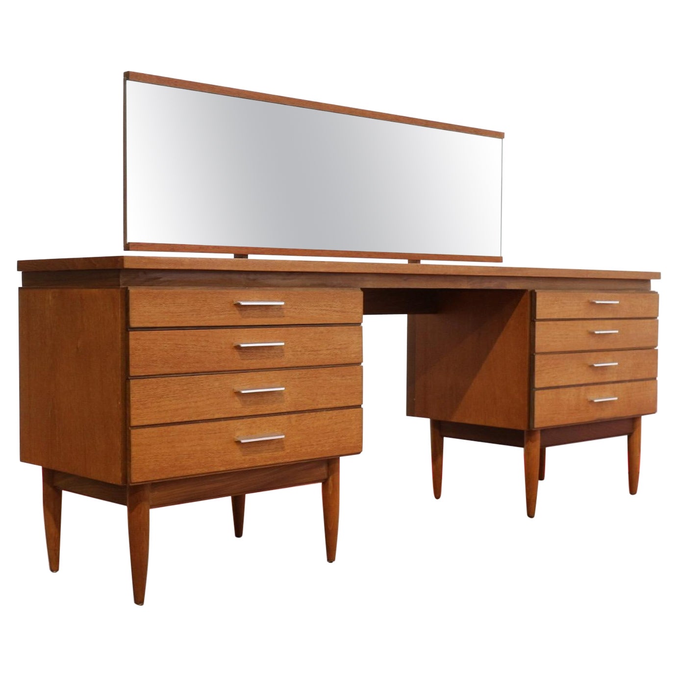 Mid Century Modern Vintage Teak Vanity Desk by White and Newton Danish Style