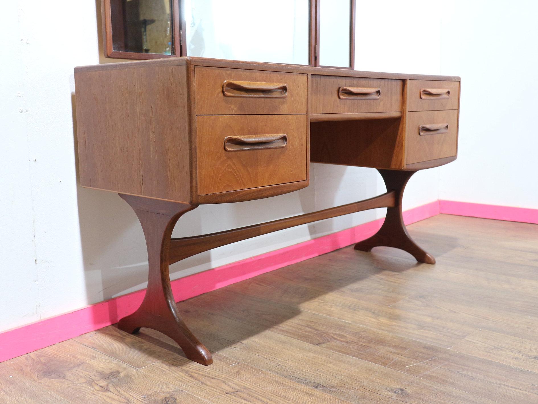 Mid-Century Modern Mid Century Modern Vintage Teak Vanity Dresser Desk by G Plan Danish Style
